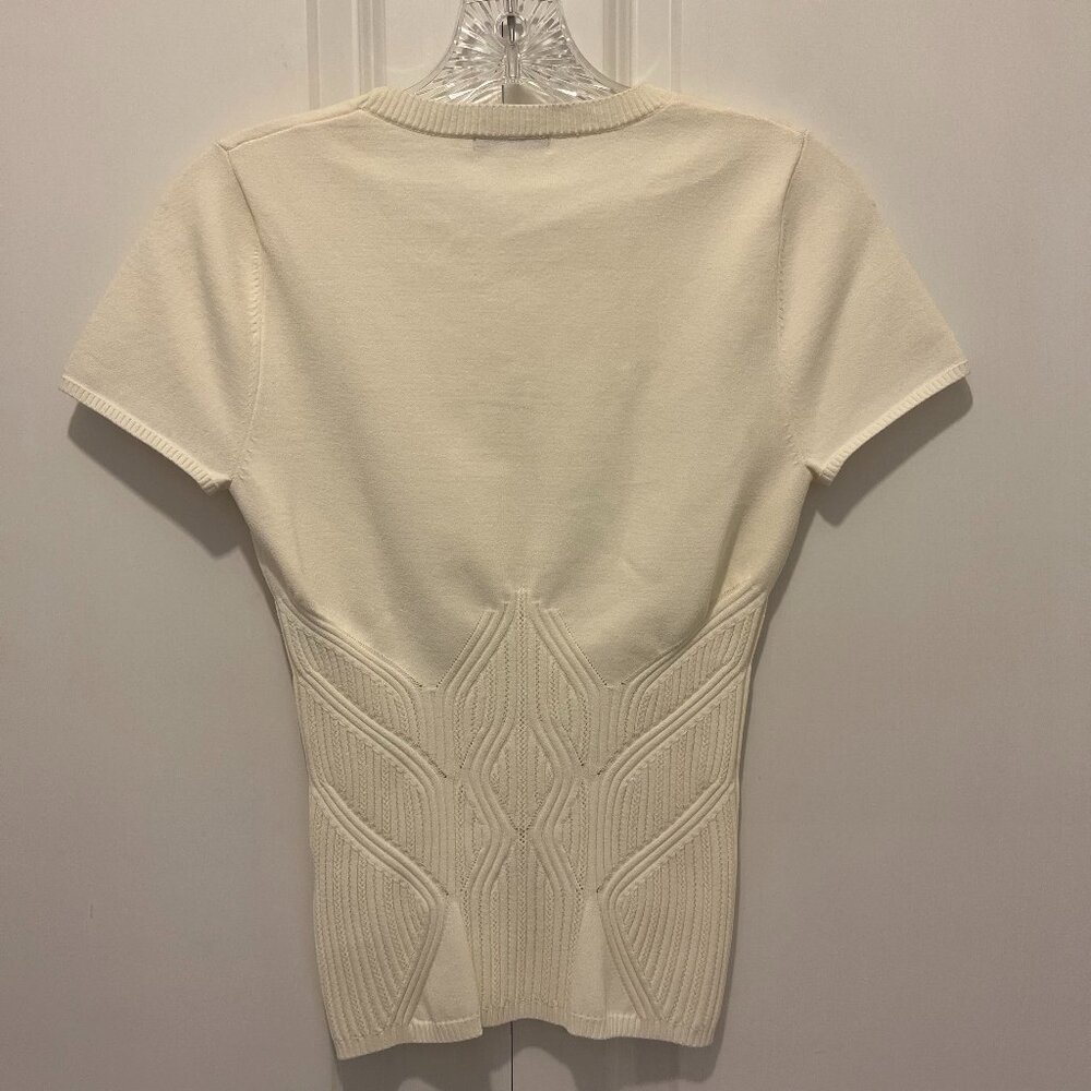 Ronny Kobo Ivory Short-Sleeve Knit Top